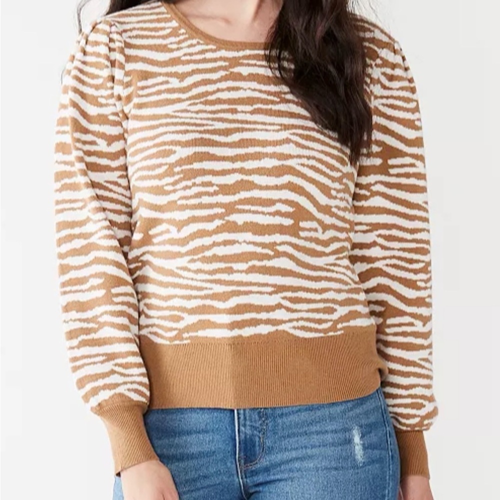 Nine West Animal Print Sweater- Large